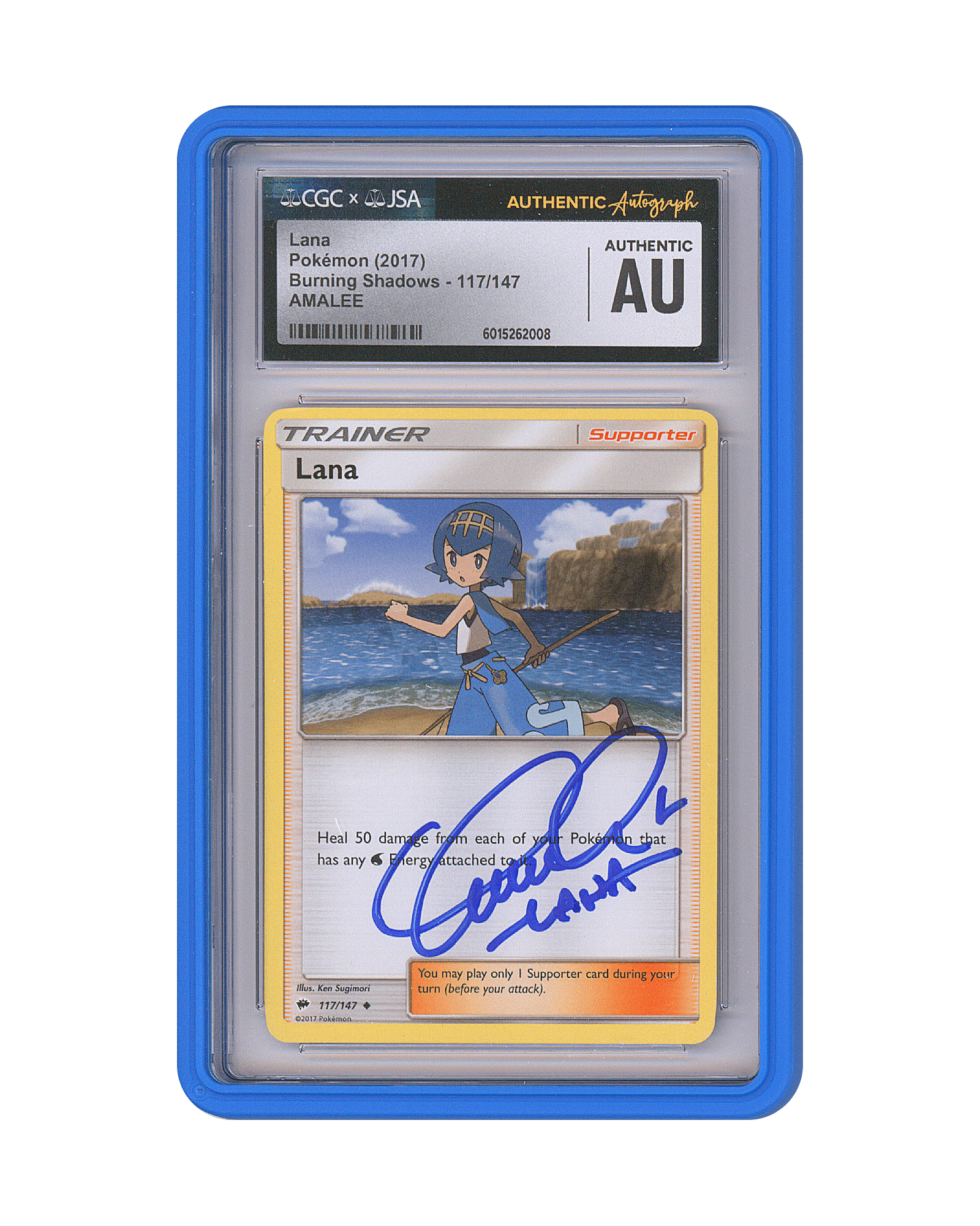 Amanda Lee (AmaLee) Signed Lana Burning Shadows Pokemon Card - Teddy's
