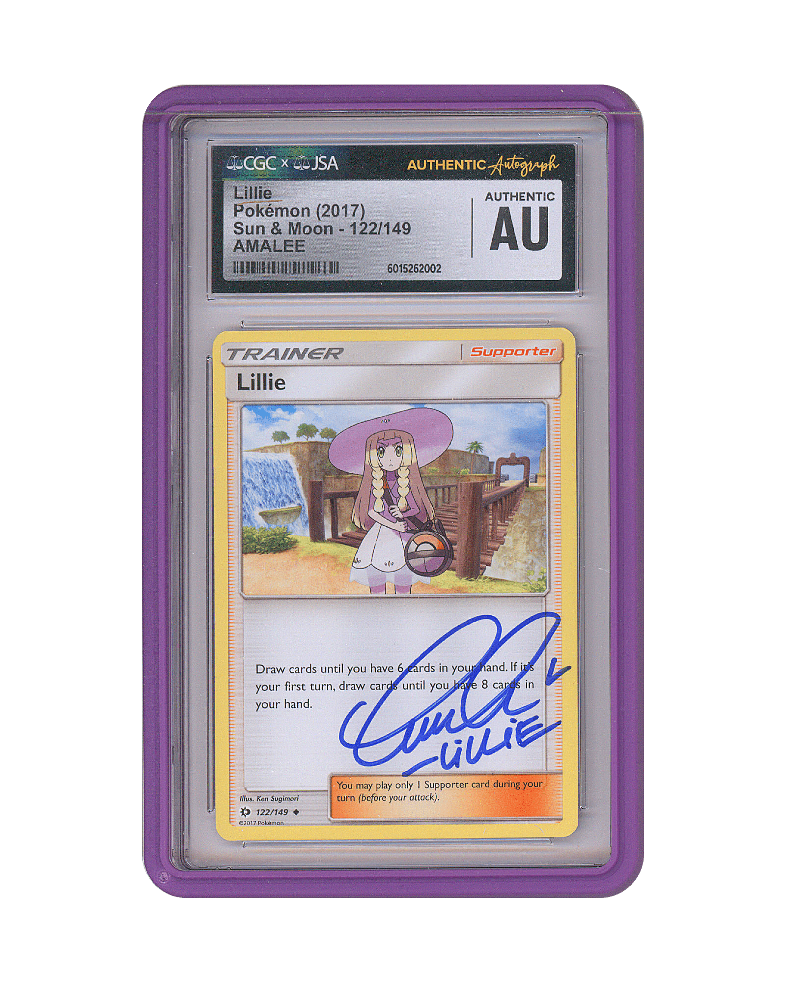 Amanda Lee (AmaLee) Signed Lillie Sun & Moon Pokemon Card - Teddy's
