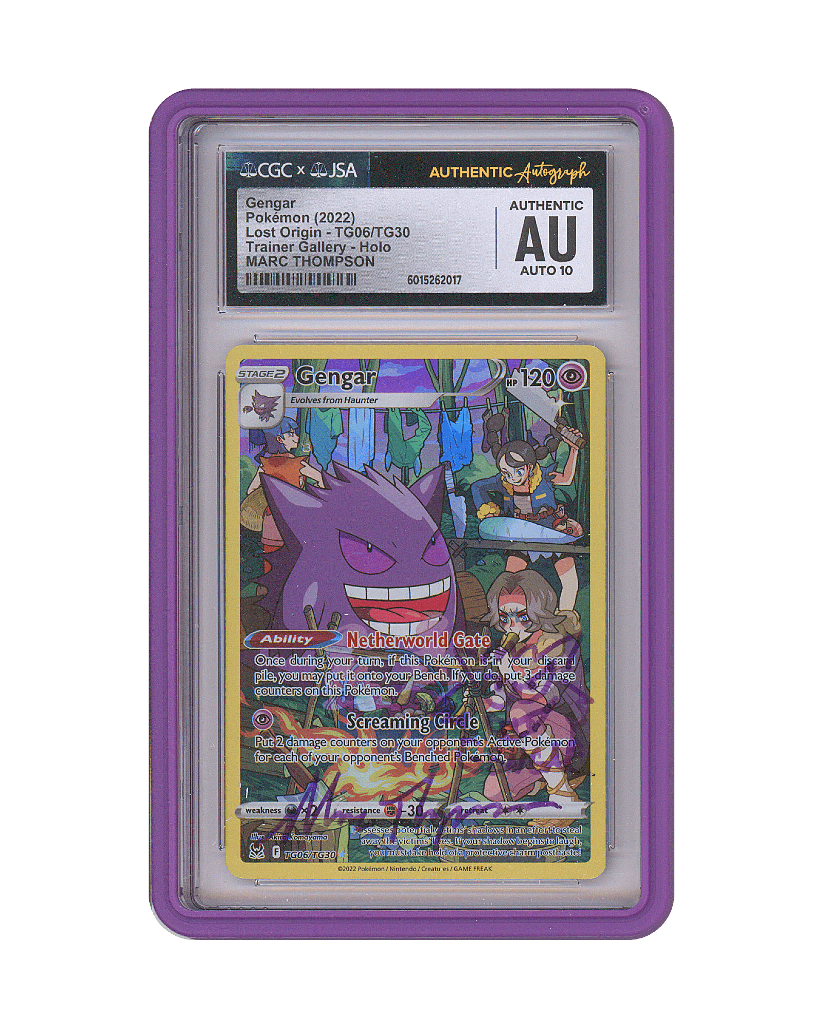 Marc Thompson Signed Gengar Lost Origins Pokemon Card - Teddy's