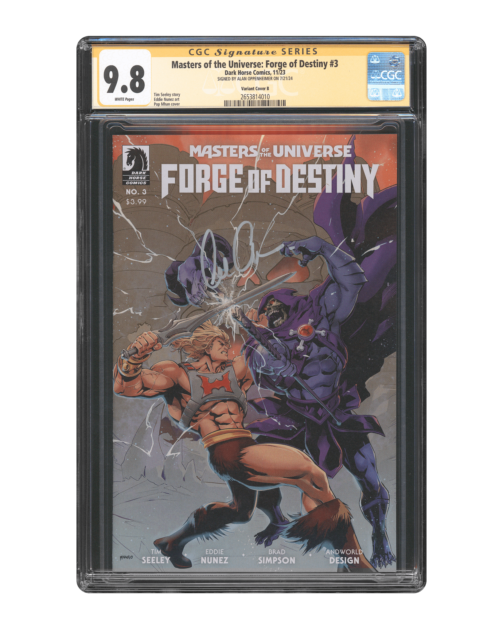 Alan Oppenheimer CGC Signature Series Comic 9.8 Masters of the Universe: Forge of Destiny #3 Pop Mhan Cover - Teddy's