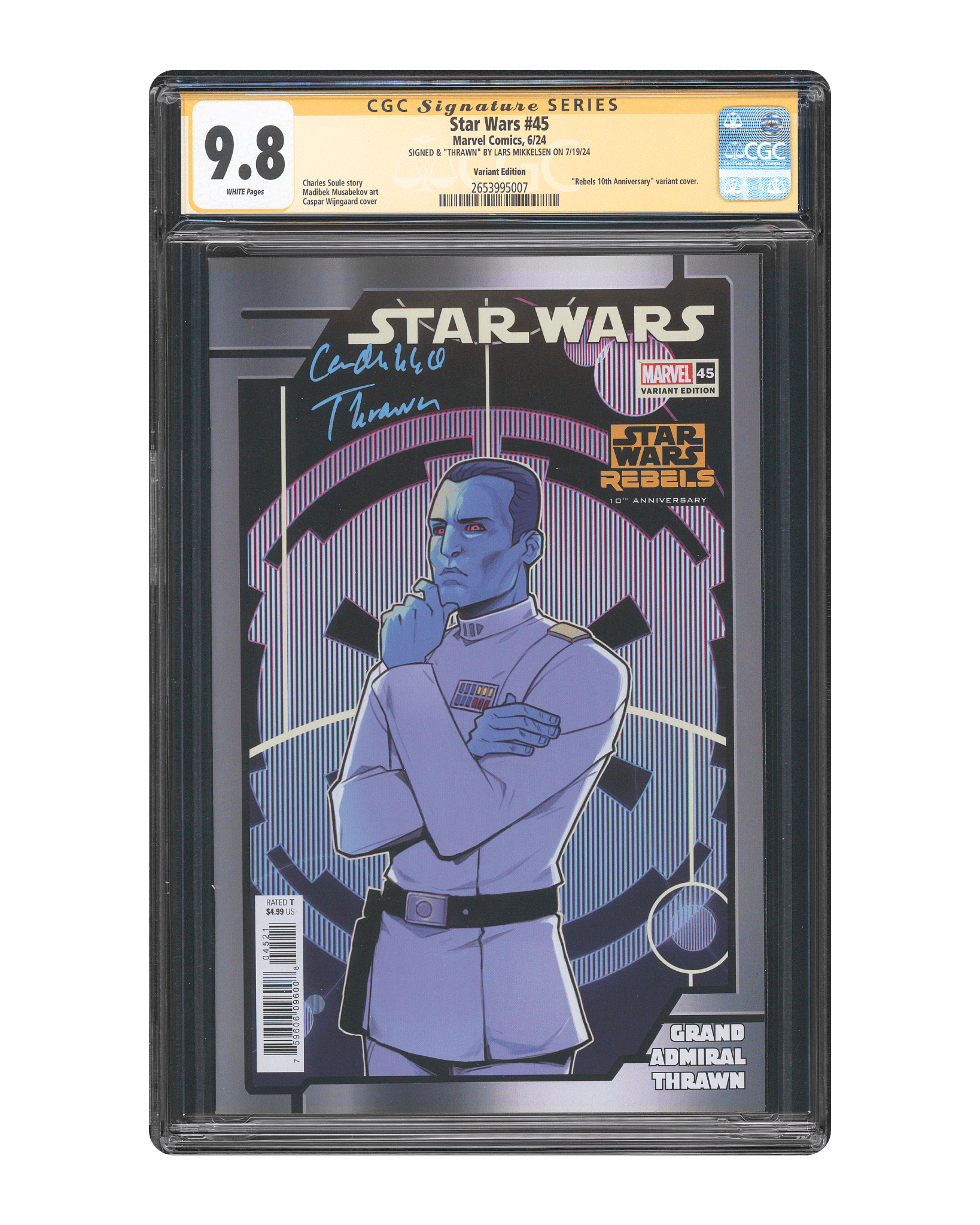 Lars Mikkelsen CGC Signature Series Comic 9.8 Star Wars #45 Casper Wijngaard Cover - Teddy's