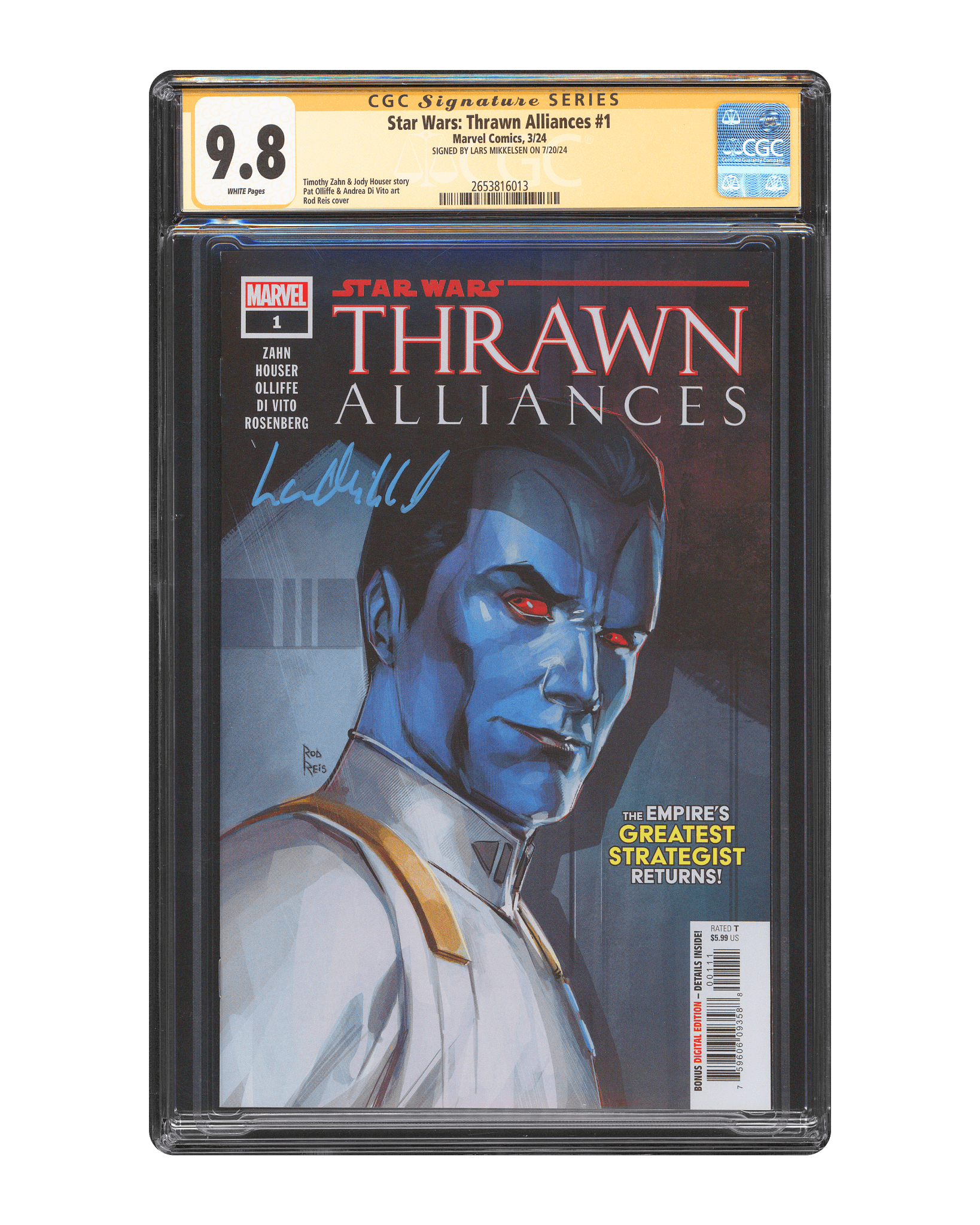 Lars Mikkelsen CGC Signature Series Comic 9.8 Star Wars: Thrawn Alliances #1 Rod Reis Cover - Teddy's