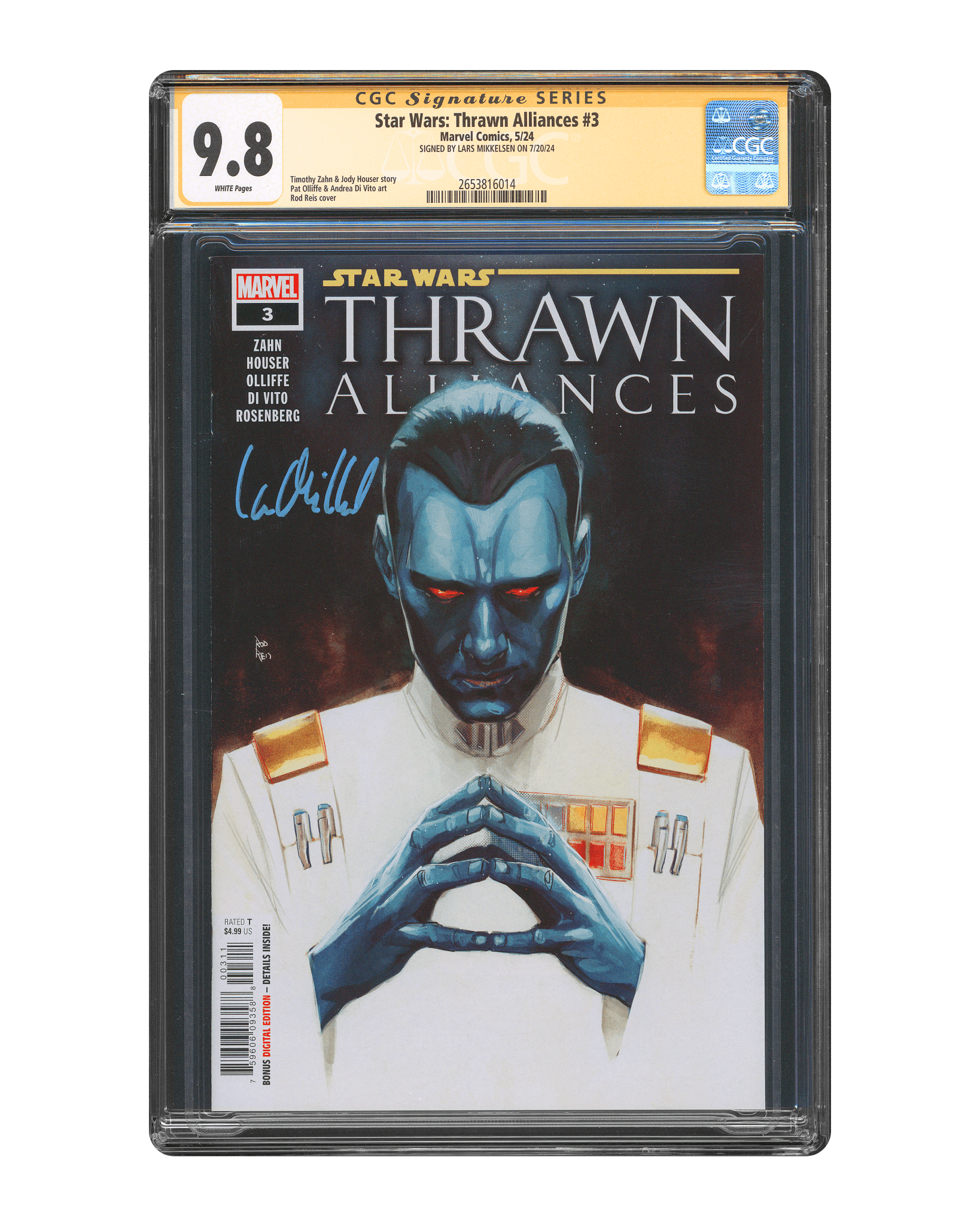 Lars Mikkelsen CGC Signature Series Comic 9.8 Star Wars: Thrawn Alliances #3 Rod Reis Cover - Teddy's