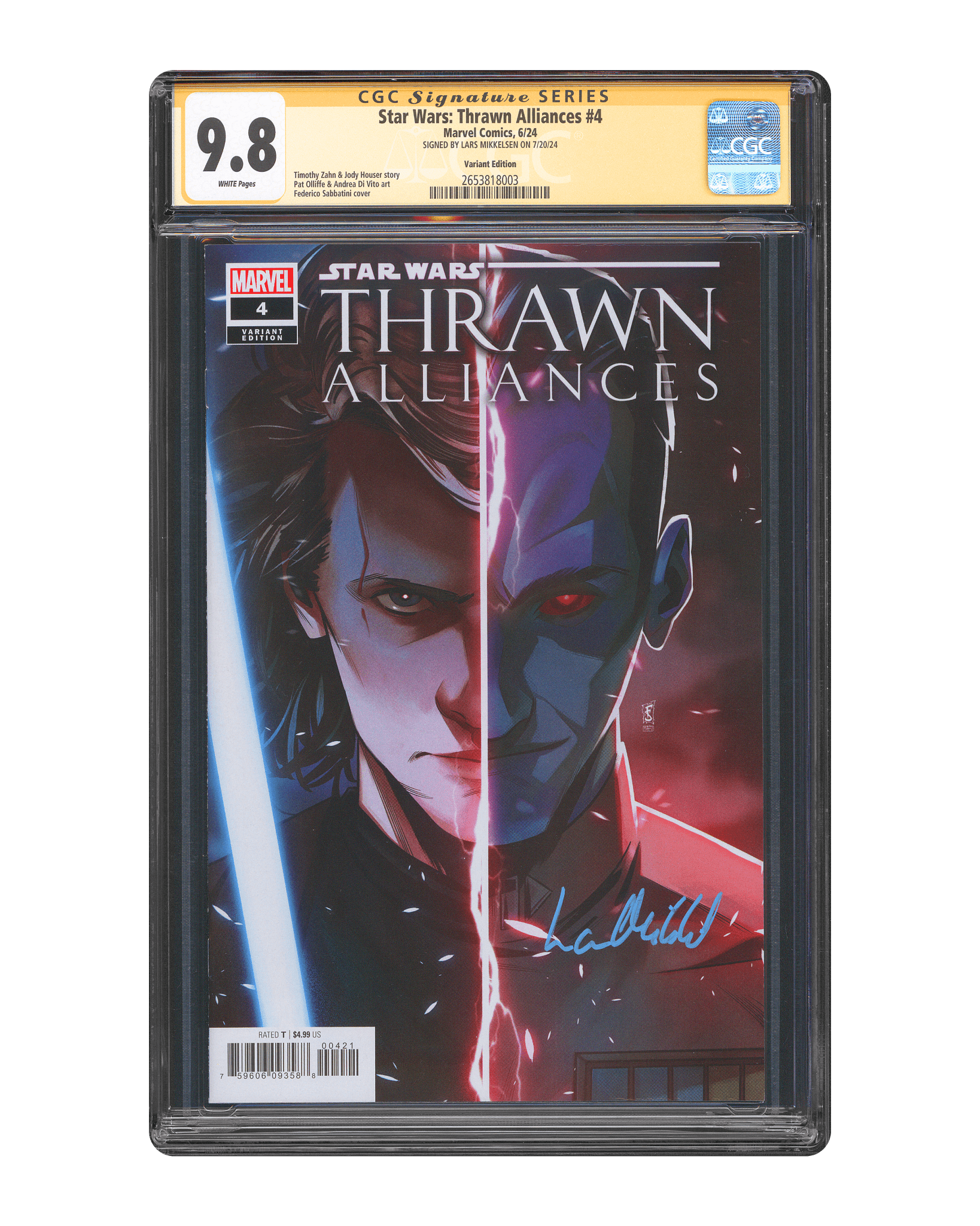 Lars Mikkelsen CGC Signature Series Comic 9.8 Star Wars: Thrawn Alliances #4 Federico Sabbatini Cover - Teddy's