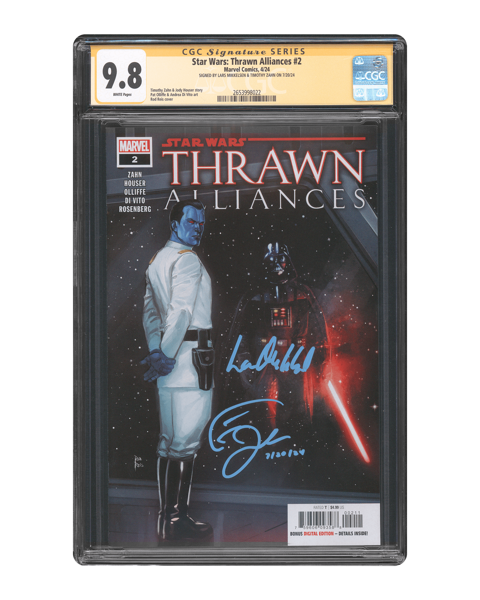 Lars Mikkelsen & Timothy Zahn CGC Signature Series Comic 9.8 Star Wars: Thrawn Alliances #2 Rod Reis Cover - Teddy's