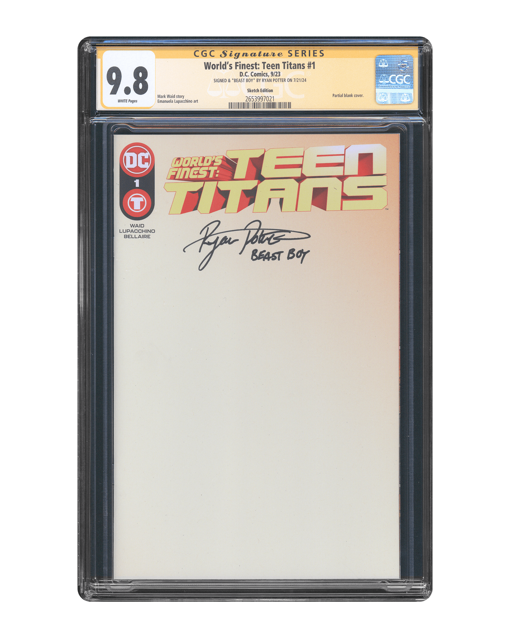 Ryan Potter CGC Signature Series Comic 9.8 Teen Titans #1 - Teddy's