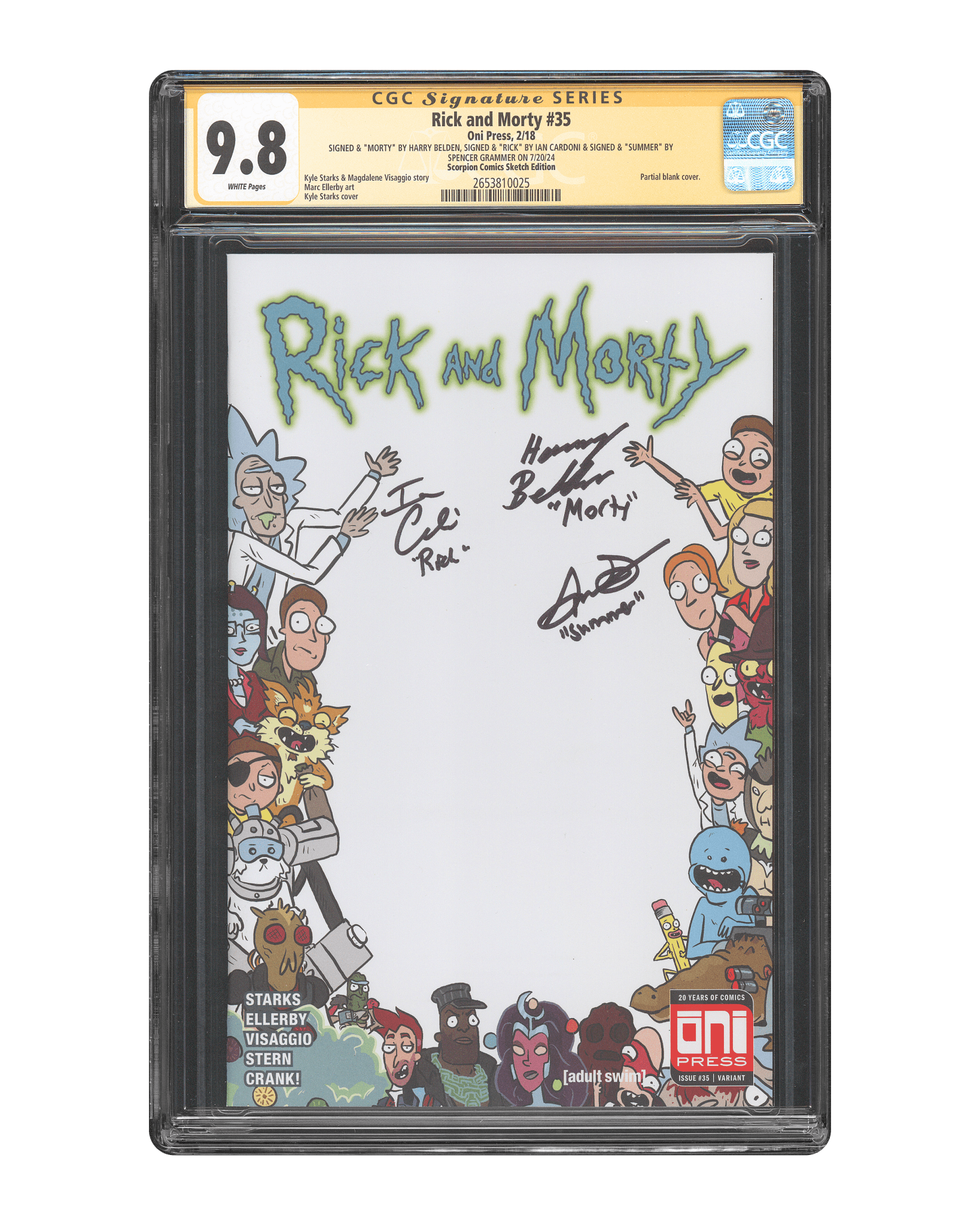 Spencer Grammer, Ian Cardoni and Harry Belden CGC Signature Series Comic 9.8 Rick and Morty #35 - Teddy's
