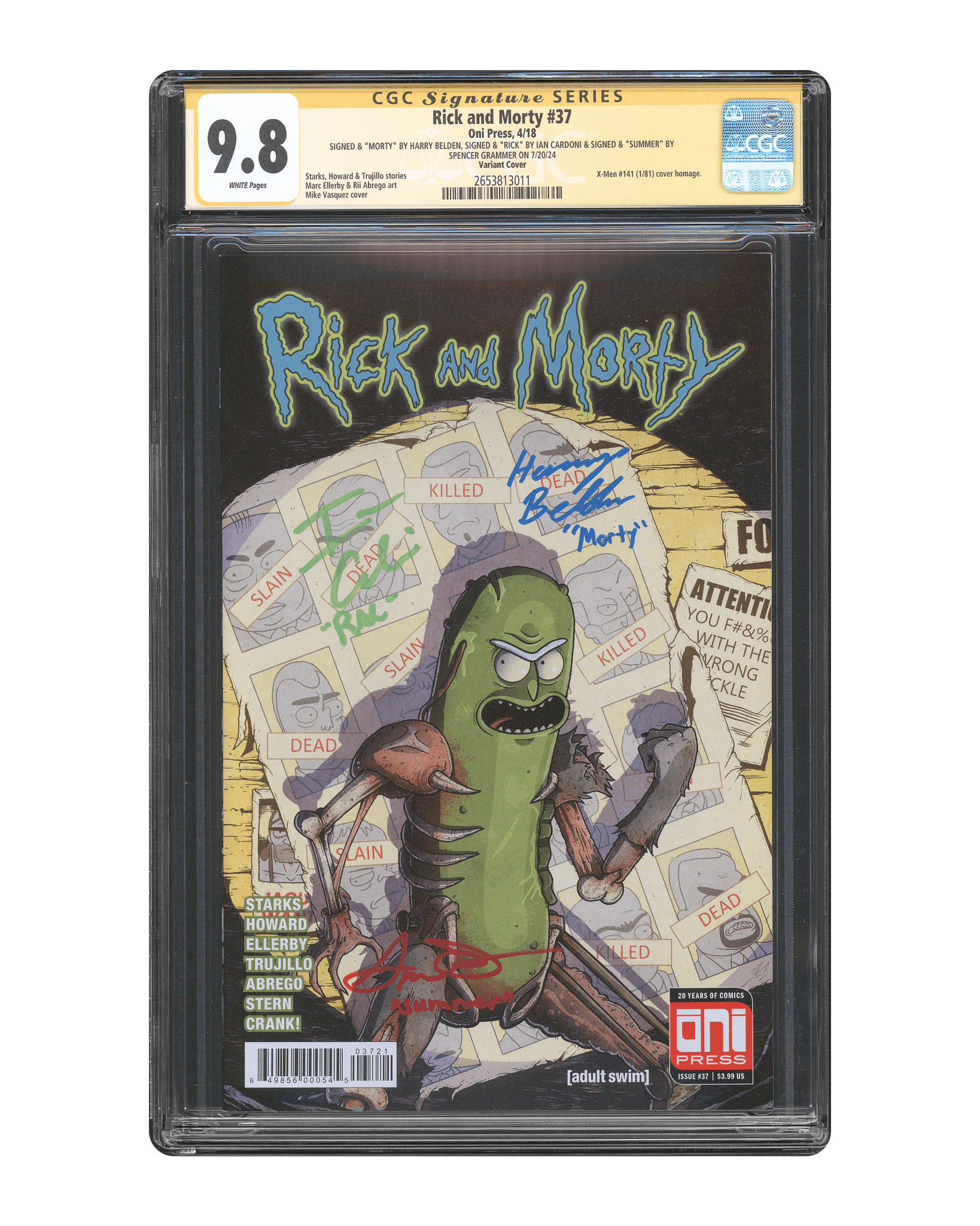 Spencer Grammer, Ian Cardoni and Harry Belden CGC Signature Series Comic 9.8 Rick and Morty #37 - Teddy's